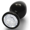 Ouch! Bijou anal Round Gem M 7 x 3.3 cm Noir-transparent